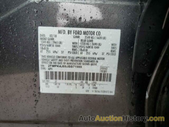 FORD EDGE SEL, 2FMPK4J89JBB71989