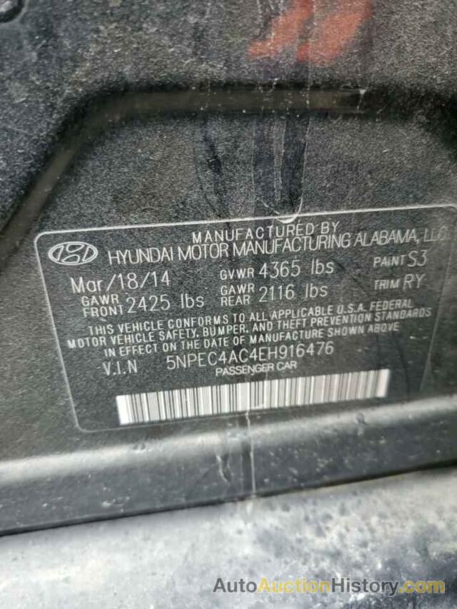 HYUNDAI SONATA SE, 5NPEC4AC4EH916476