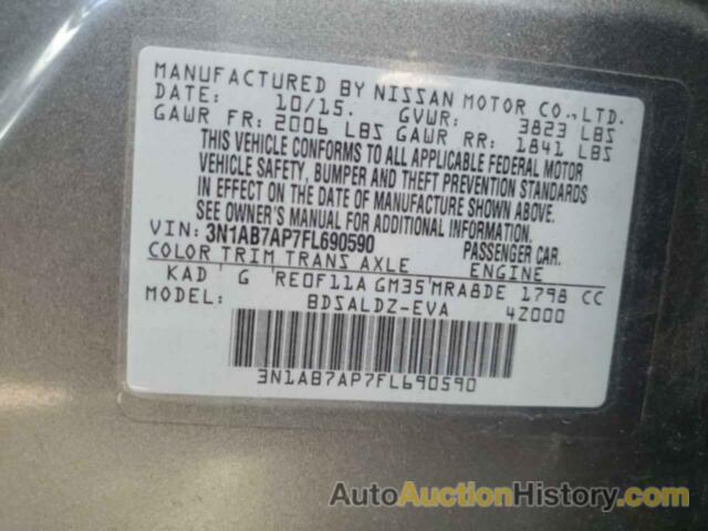 NISSAN SENTRA S, 3N1AB7AP7FL690590