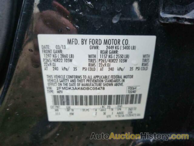 FORD EDGE SPORT, 2FMDK3AK6DBC05478