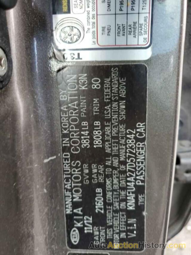 KIA FORTE EX, KNAFU4A27D5723842