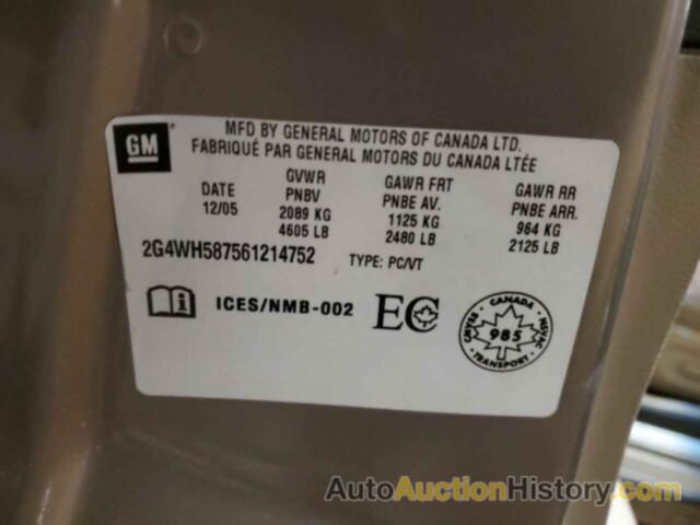 BUICK ALLURE CXS, 2G4WH587561214752