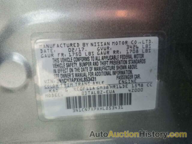 NISSAN VERSA S, 3N1CN7APXHL853431