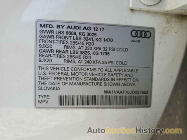 AUDI Q7 PRESTIGE, WA1VAAF70JD027653