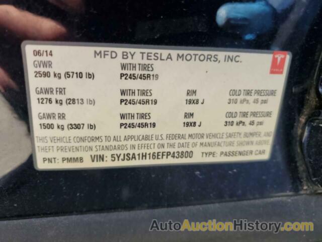 TESLA MODEL S, 5YJSA1H16EFP43800