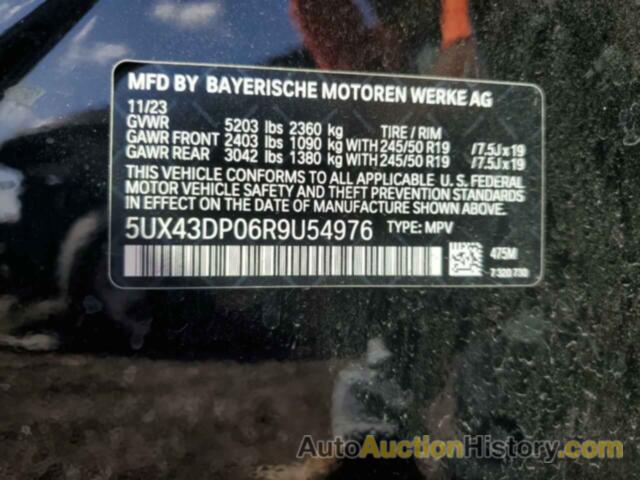 BMW X3 SDRIVE30I, 5UX43DP06R9U54976