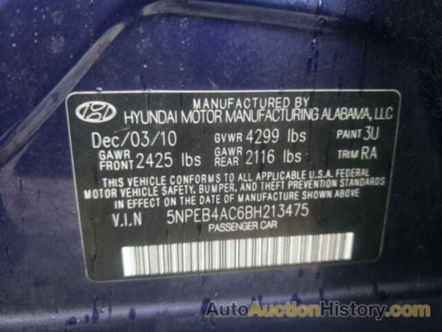 HYUNDAI SONATA GLS, 5NPEB4AC6BH213475