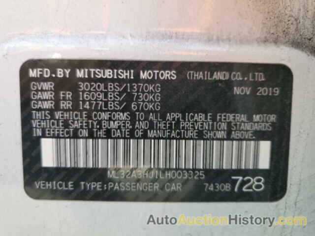 MITSUBISHI MIRAGE ES, ML32A3HJ1LH003325