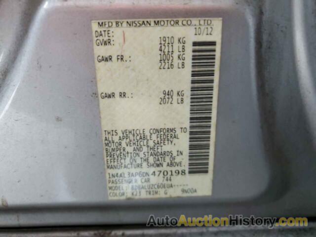 NISSAN ALTIMA 2.5, 1N4AL3AP6DN470198