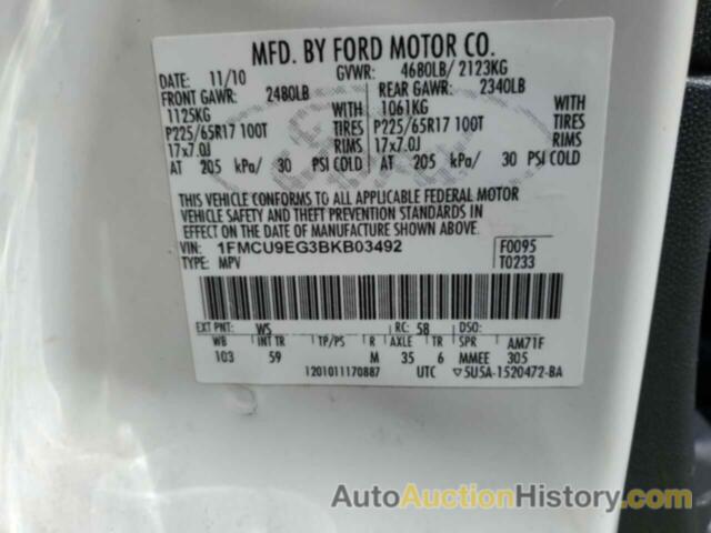 FORD ESCAPE LIMITED, 1FMCU9EG3BKB03492