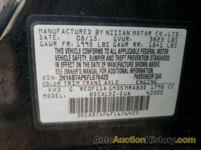 NISSAN SENTRA S, 3N1AB7AP6FL676423