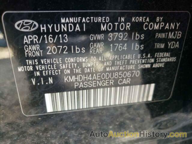 HYUNDAI ELANTRA GLS, KMHDH4AE0DU850670