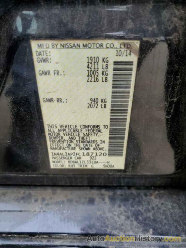 NISSAN ALTIMA 2.5, 1N4AL3AP2FC187120