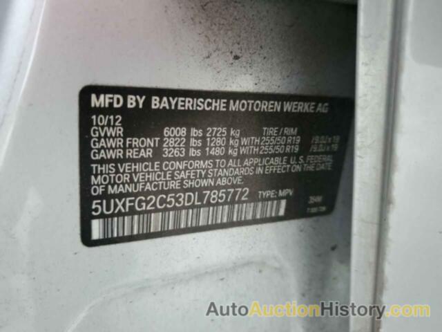 BMW X6 XDRIVE35I, 5UXFG2C53DL785772