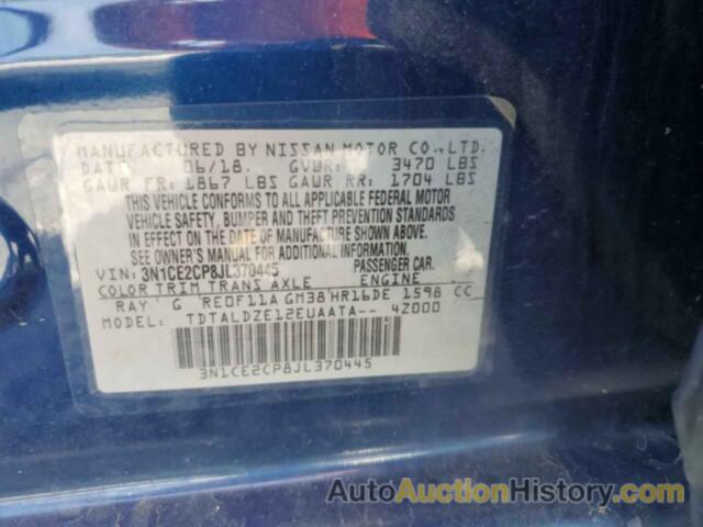 NISSAN VERSA S, 3N1CE2CP8JL370445