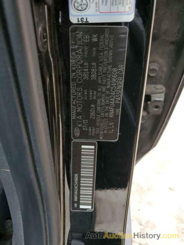 KIA FORTE EX, KNAFU4A24C5496608