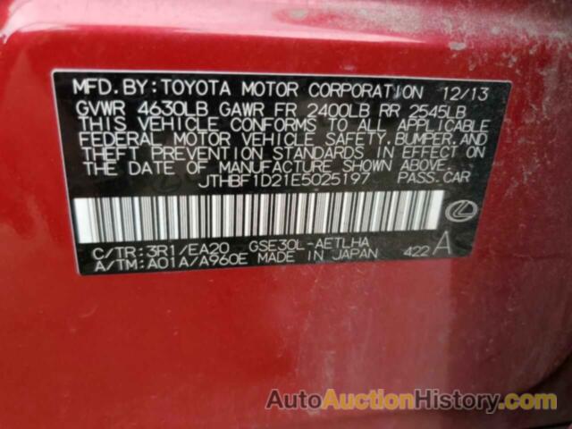 LEXUS IS 250, JTHBF1D21E5025197