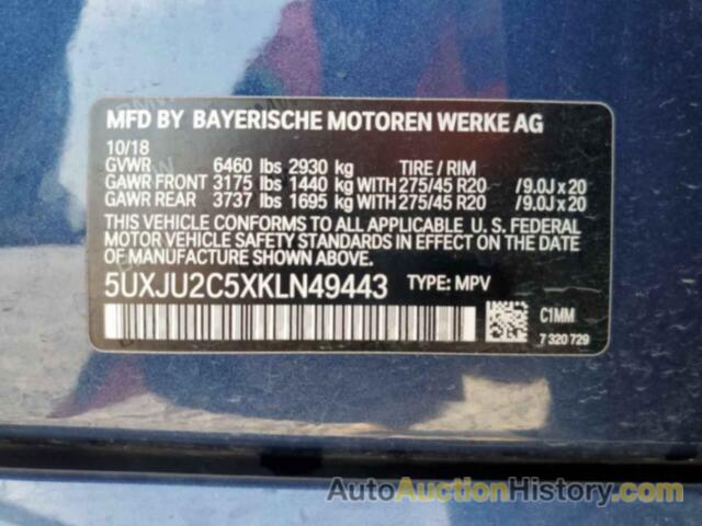 BMW X5 XDRIVE50I, 5UXJU2C5XKLN49443