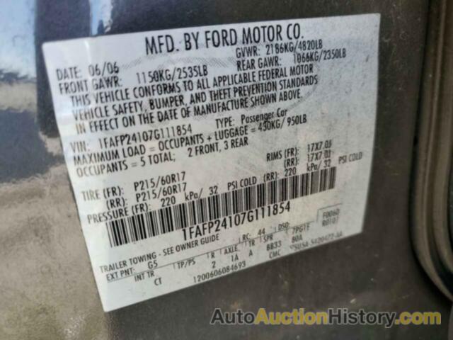 FORD 500 SEL, 1FAFP24107G111854