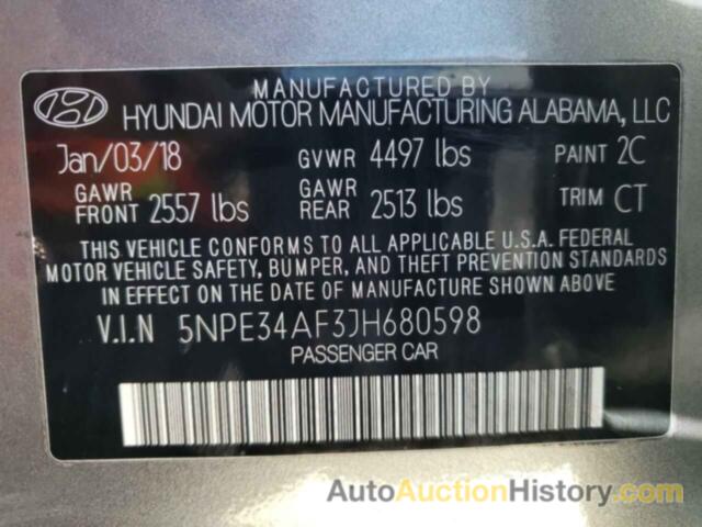 HYUNDAI SONATA SPORT, 5NPE34AF3JH680598