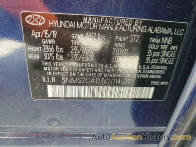 HYUNDAI SANTA FE SE, 5NMS2CAD3KH114521