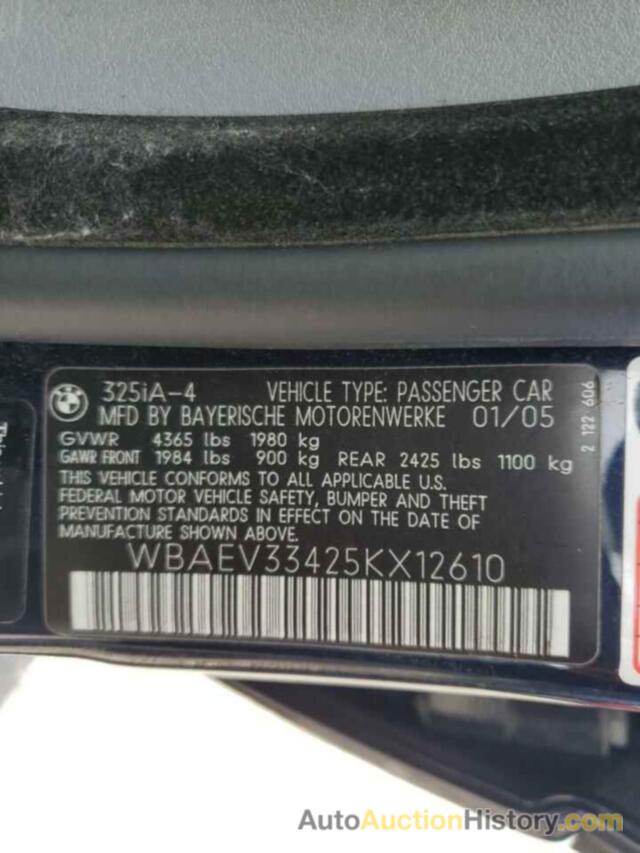 BMW 3 SERIES I, WBAEV33425KX12610