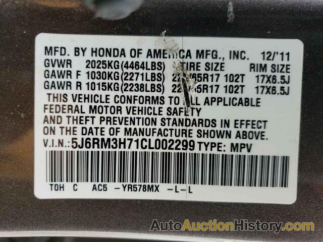 HONDA CRV EXL, 5J6RM3H71CL002299