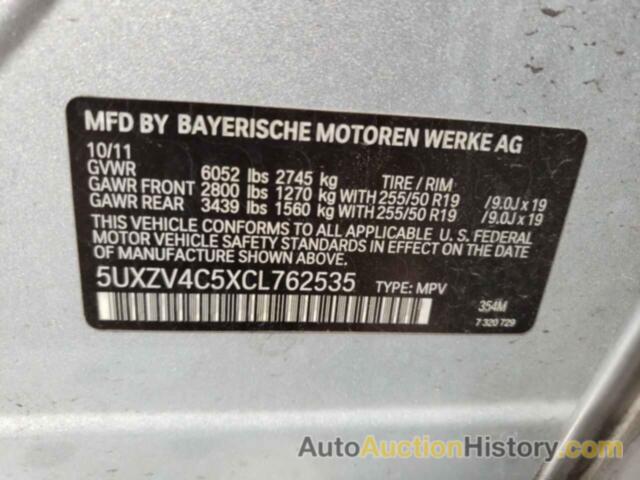 BMW X5 XDRIVE35I, 5UXZV4C5XCL762535