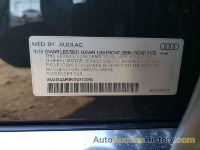 AUDI A8 L QUATTRO, WAU34AFD5GN012060