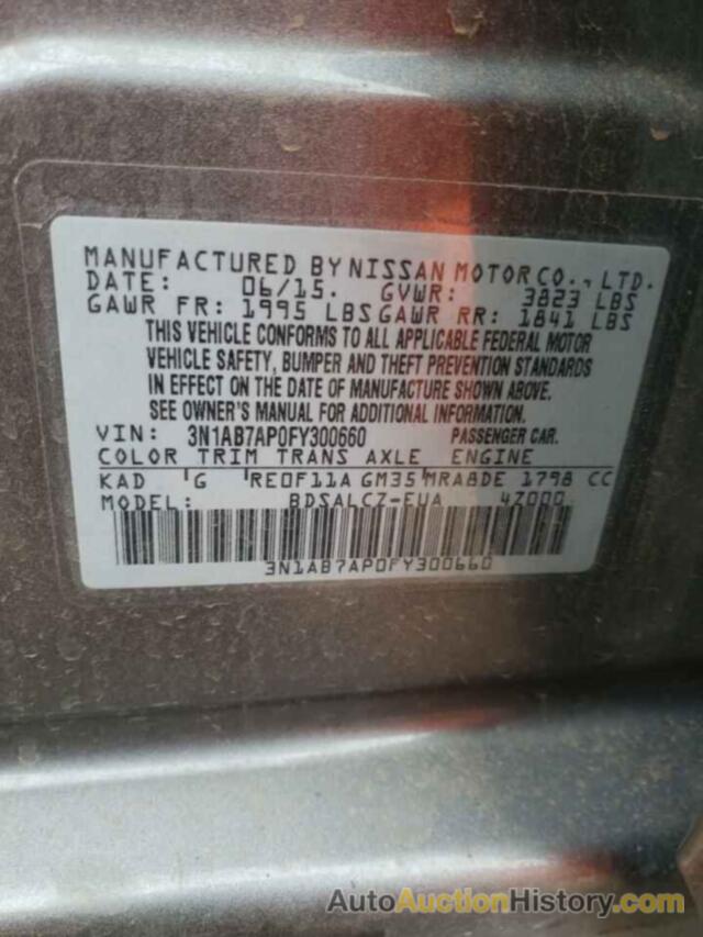 NISSAN SENTRA S, 3N1AB7AP0FY300660