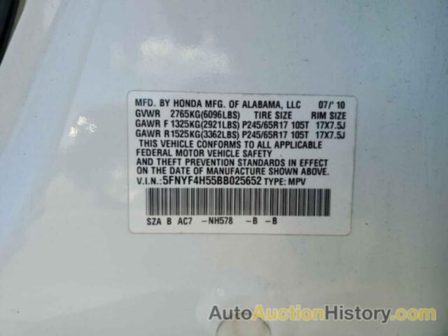 HONDA PILOT EXL, 5FNYF4H55BB025652