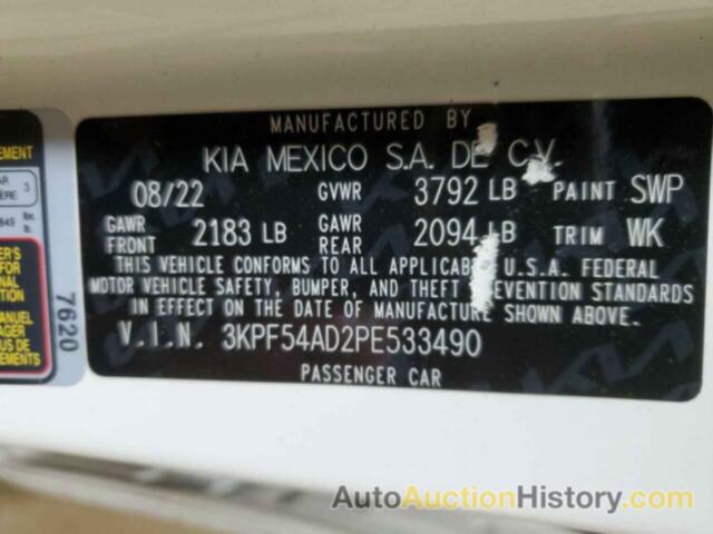 KIA FORTE GT LINE, 3KPF54AD2PE533490