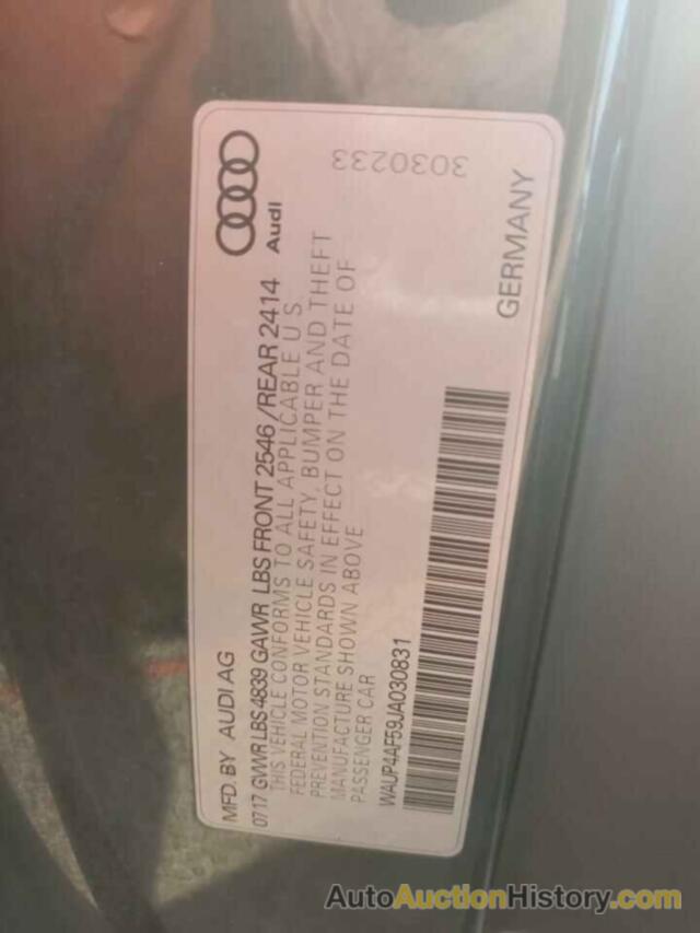 AUDI S5/RS5 PREMIUM PLUS, WAUP4AF59JA030831