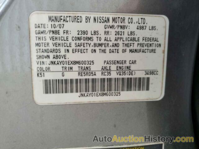 INFINITI M35 BASE, JNKAY01EX8M600325