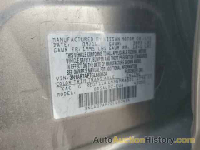 NISSAN SENTRA S, 3N1AB7AP7GL680434