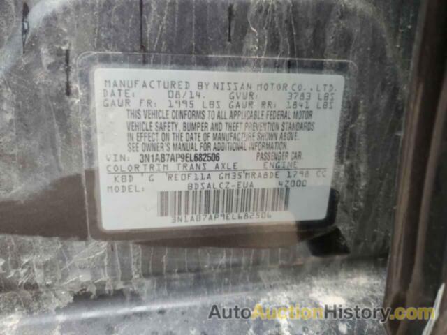 NISSAN SENTRA S, 3N1AB7AP9EL682506