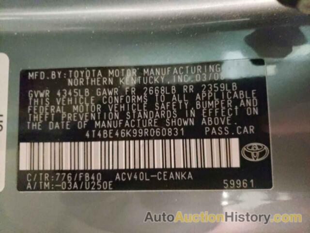 TOYOTA CAMRY BASE, 4T4BE46K99R060831