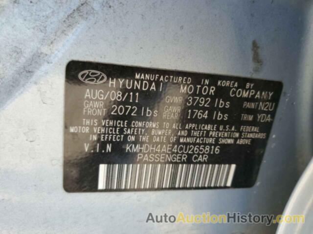 HYUNDAI ELANTRA GLS, KMHDH4AE4CU265816