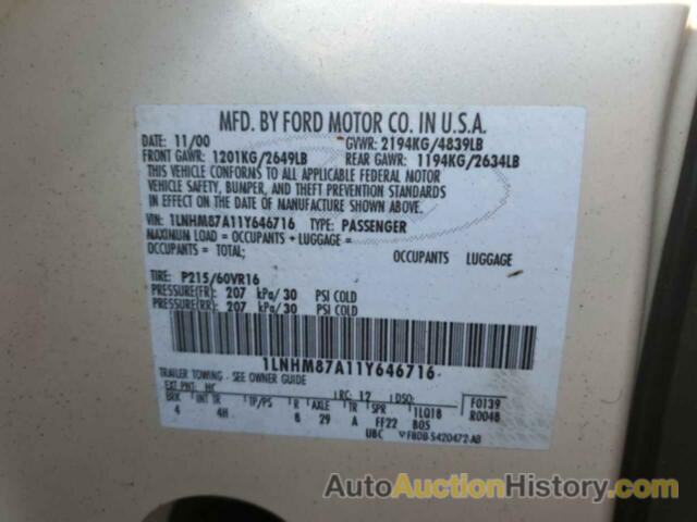 LINCOLN LS SERIES, 1LNHM87A11Y646716