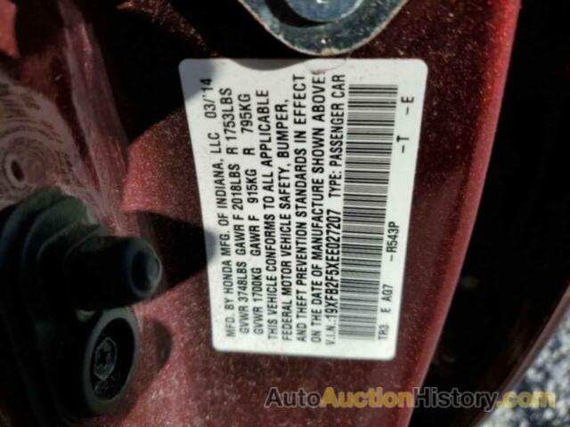 HONDA CIVIC LX, 19XFB2F5XEE027207