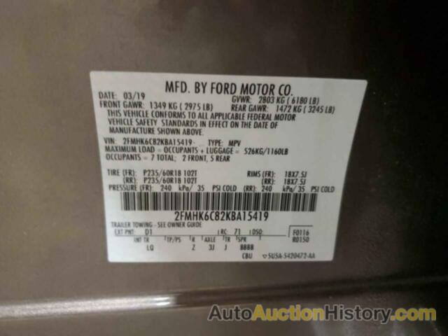 FORD FLEX SEL, 2FMHK6C82KBA15419