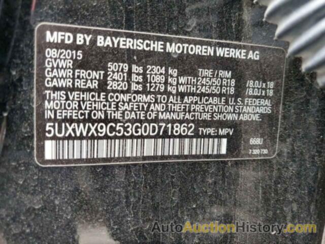 BMW X3 XDRIVE28I, 5UXWX9C53G0D71862