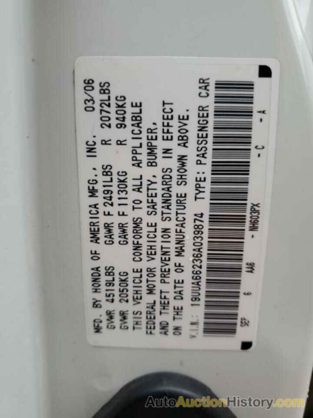 ACURA TL, 19UUA66236A039874