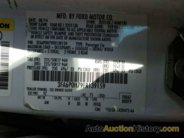 FORD FUSION SE, 3FA6P0H79FR139159