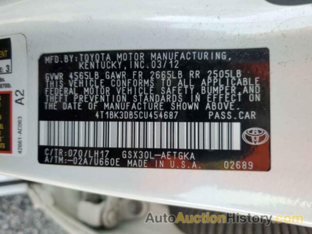 TOYOTA AVALON BASE, 4T1BK3DB5CU454687