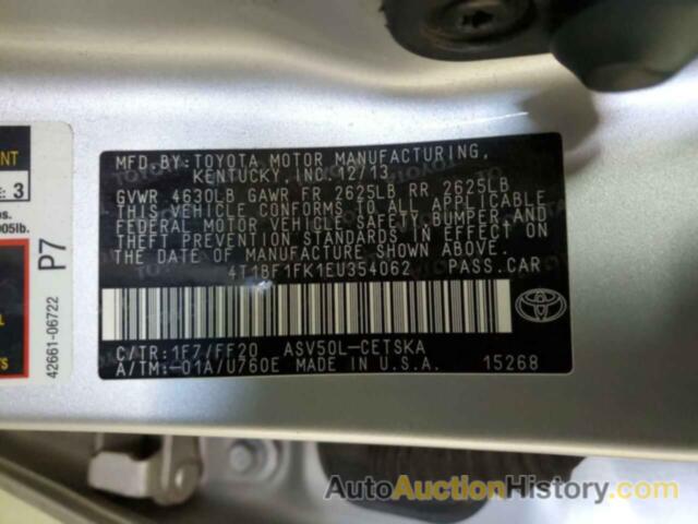 TOYOTA CAMRY L, 4T1BF1FK1EU354062