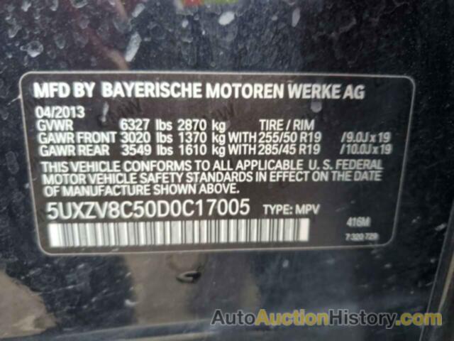 BMW X5 XDRIVE50I, 5UXZV8C50D0C17005