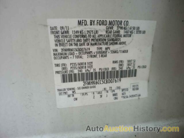 FORD FLEX SEL, 2FMHK6CC5CBD07619