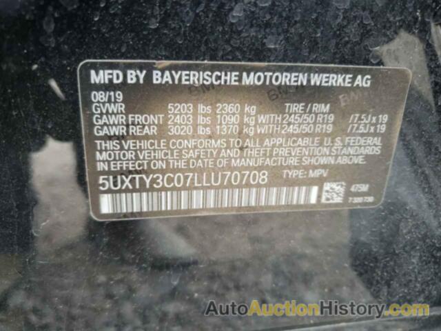 BMW X3 SDRIVE30I, 5UXTY3C07LLU70708