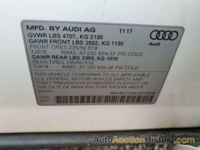 AUDI Q3 PREMIUM, WA1BCCFSXJR019236